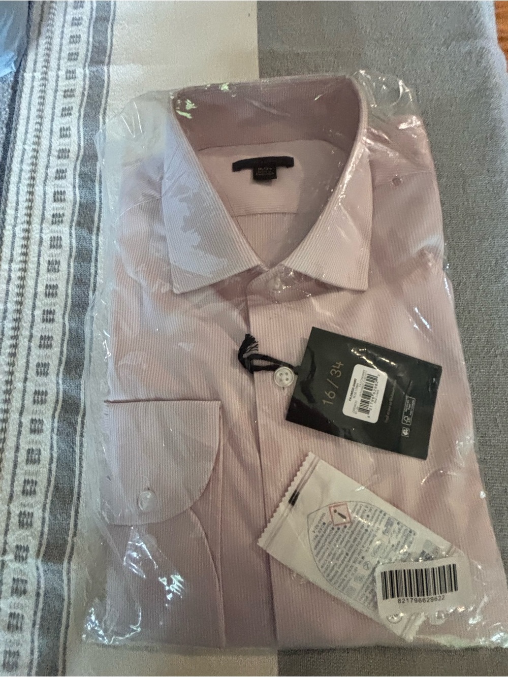 George Men's Dress Shirt - Light Pink Stripes